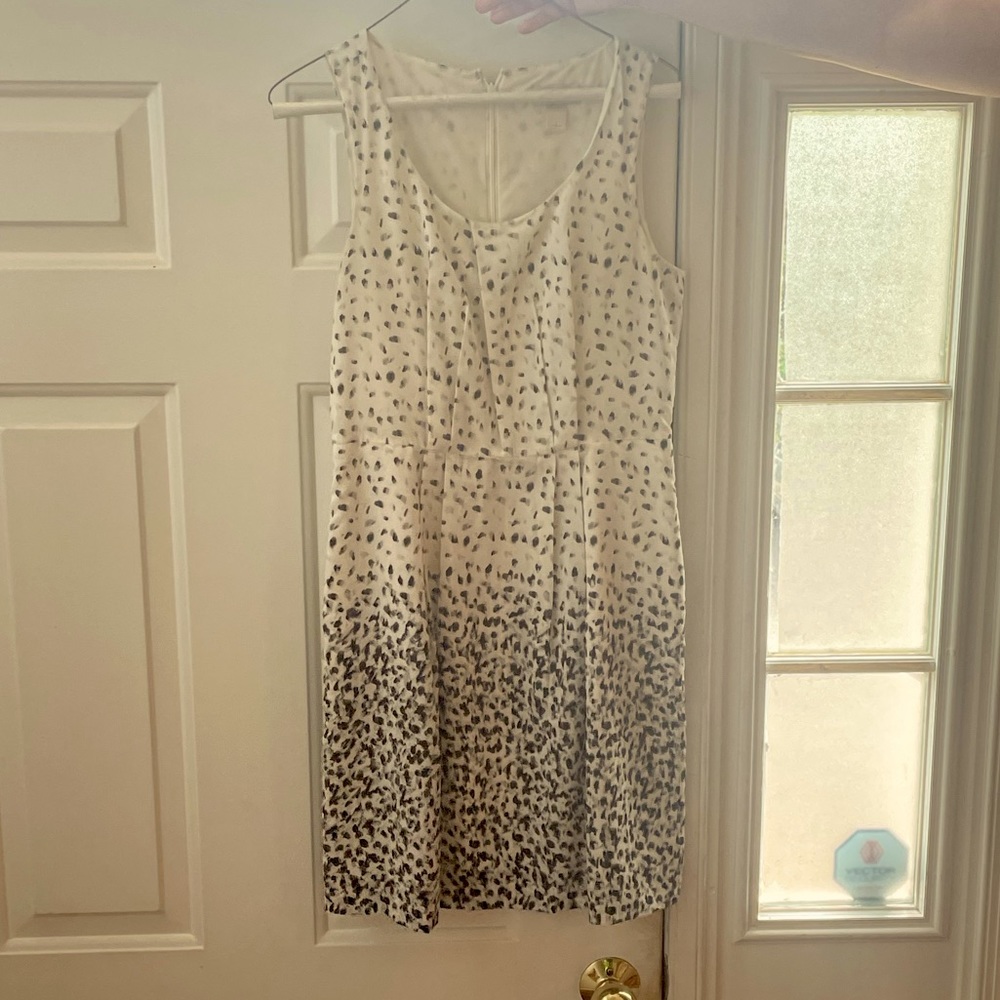 White dress with black at bottom